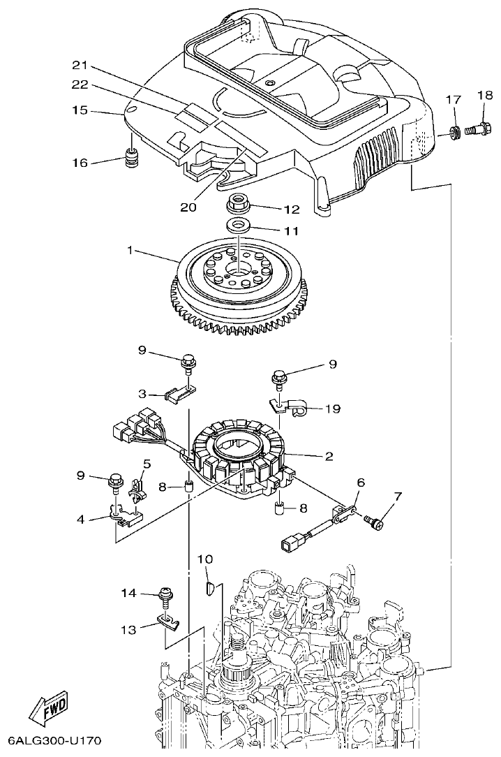 Yamaha F250HET, FL250HET GENERATOR parts diagram